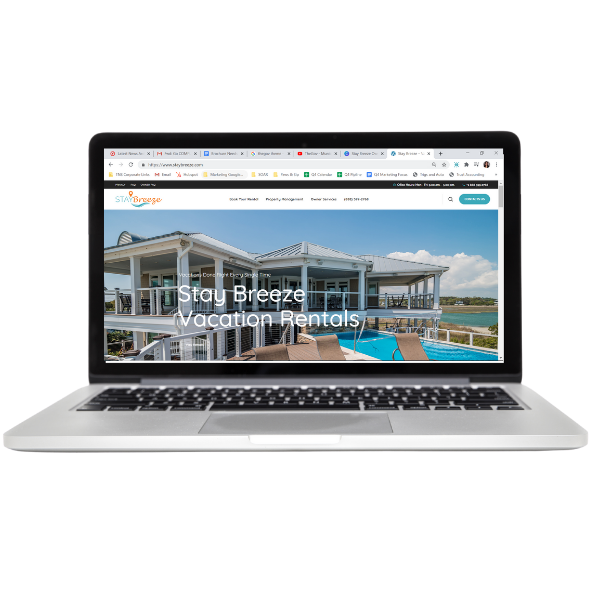 Vacation Rental Marketing Laptop Website Image